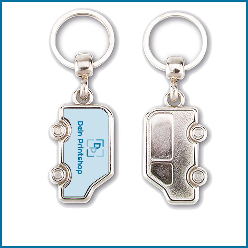 Dein-Printshop - Schlüsselanhänger aus Metall - Auto-Form - Personalisiert