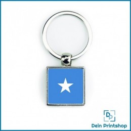 Quadratischer Schlüsselanhänger aus Metall - 25 x 25 mm - Flagge Somalia