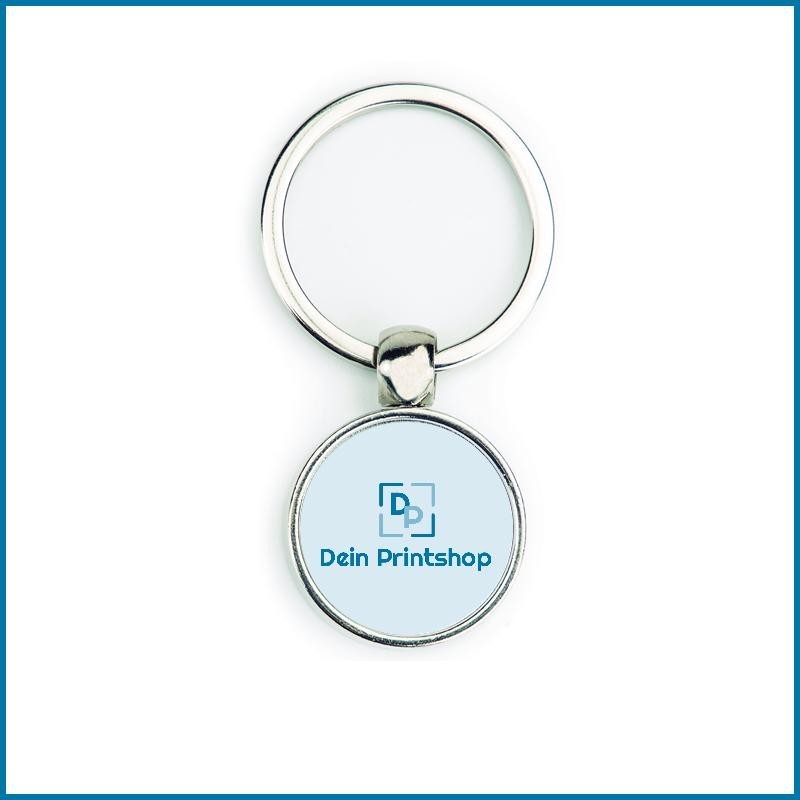 Runder Schlüsselanhänger aus Metall - Ø 25 mm - Personalisiert Runder Schlüsselanhänger aus Metall - Ø 25 mm - Personalisiert