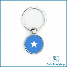 Runder Schlüsselanhänger aus Metall - Ø 25 mm - Flagge Somalia