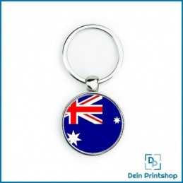 Runder Schlüsselanhänger aus Metall - Ø 33 mm - Flagge Australien