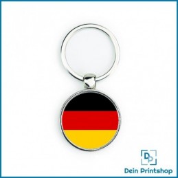 Runder Schlüsselanhänger aus Metall - Ø 33 mm - Flagge Deutschland