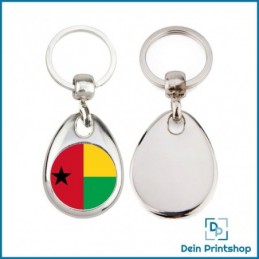 Runder Schlüsselanhänger aus Metall - Ø 25 mm - Flagge Guinea-Bissau