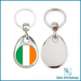 Runder Schlüsselanhänger aus Metall - Ø 25 mm - Flagge Irland
