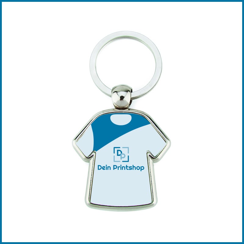 Schlüsselanhänger aus Metall - T-Shirt-Form - Personalisiert