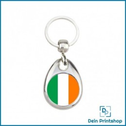 Runder Schlüsselanhänger aus Metall - Ø 25 mm - Flagge Irland